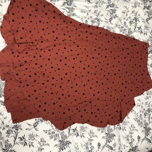 Asymmetrical Hem Polka Dot Skirt NEW
